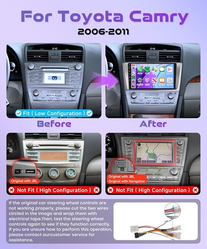 8Core 8G 128G Radio for Toyota Camry 2006-2011, Rimoody Android 13 Car Stereo 9 Inch with Wireless Carplay Android Auto GPS 4G-WiFi Bluetooth 5.0 FM/AM/RDS DSP-36 Mirror Link Backup Camera in Saudi Arabia