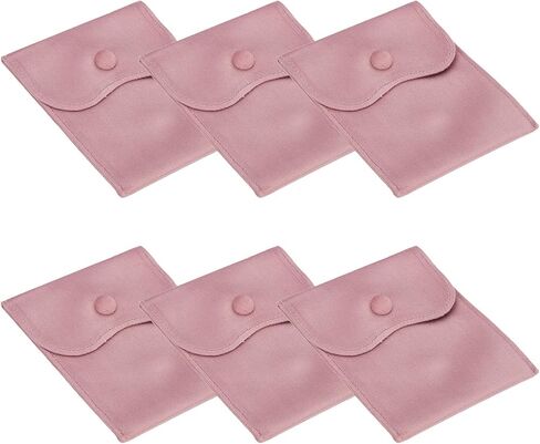 PATIKIL 6x4 Inch Velvet Jewelry Pouches, 6 Pcs Jewelry Packaging Gift Bags with Snap Button for Bracelet Necklace Rings Watch, Pink in Kuwait