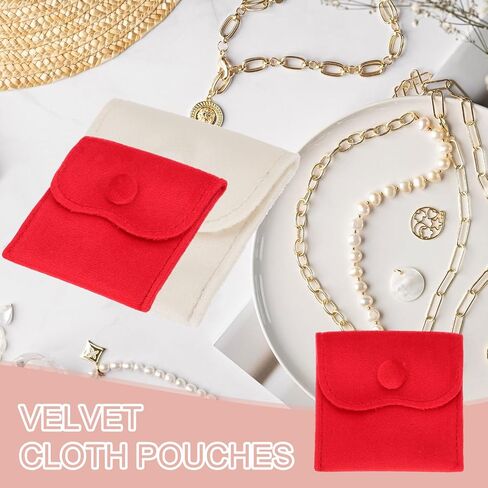 PATIKIL 6x4 Inch Velvet Jewelry Pouches, 6 Pcs Jewelry Packaging Gift Bags with Snap Button for Bracelet Necklace Rings Watch, Pink in Kuwait
