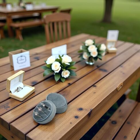 صندوق خاتم الزفاف المخملي - صناديق خاتم الخطوبة المثمنة ذات 3 فتحات مع غطاء مفصلي لاقتراح خطوبة الزفاف، صندوق خاتم الاقتراح-PRB009-بيج-3 فتحات in Kuwait