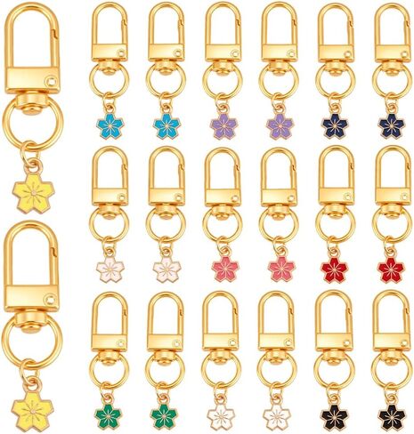 PH PandaHall 20pcs Flower Keychain 10 Colors Enamel Alloy Flower Keychains, 45mm Daisy Charms Aesthetic Key Chains for Handbag Cell Phone Decoration Wallet Pendant Accessories in Saudi Arabia