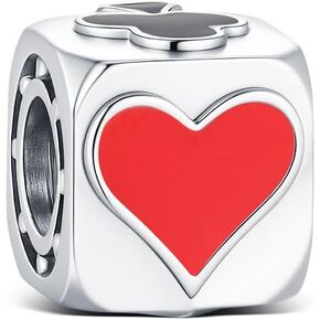 Poker Bead Charms Fit for Pandora Bracelets 925 Silver Casual Casino Ace of Hearts and Spades Playing cards Cool Funny Pendant Dangle Charms for Women in Kuwait