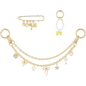 Bag Charms for Handbags - 3pcs Trendy Metal Purse Charms Set with Charm, Safety Pin, and Keychain, Elegant Key Pendant Accessories for Personalizing Bags, Fashion Lovers Women in Saudi Arabia