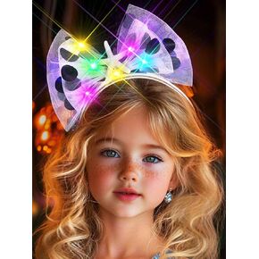 عصابة رأس جونكي المضيئة على شكل فيونكة شعر على شكل نجمة البحر المتوهجة، إكسسوارات شعر للنساء (أصفر، مقاس واحد) in Kuwait