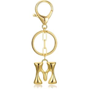 Gold Bubble Initial Keychain for Women Bag Charms Letter A-Z Keychain Alphabet Handbags Purse Charms Accessories in Saudi Arabia