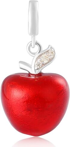 Christmas Apple Charms Authentic 925 Sterling Silver Red Apple Dangle Beads for Bracelet Necklace-Great Gift Ideal in Saudi Arabia