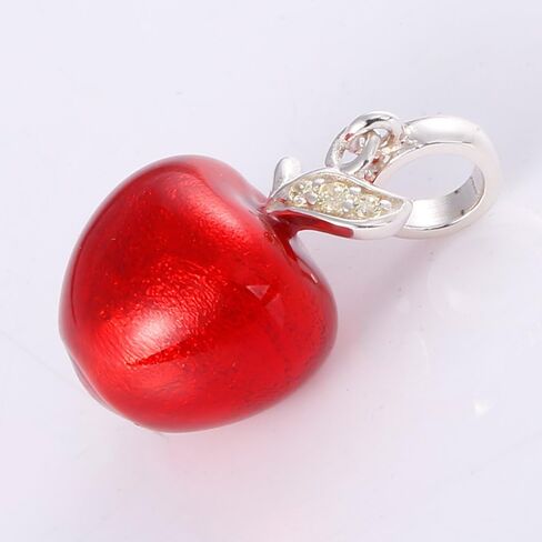 Christmas Apple Charms Authentic 925 Sterling Silver Red Apple Dangle Beads for Bracelet Necklace-Great Gift Ideal in Saudi Arabia