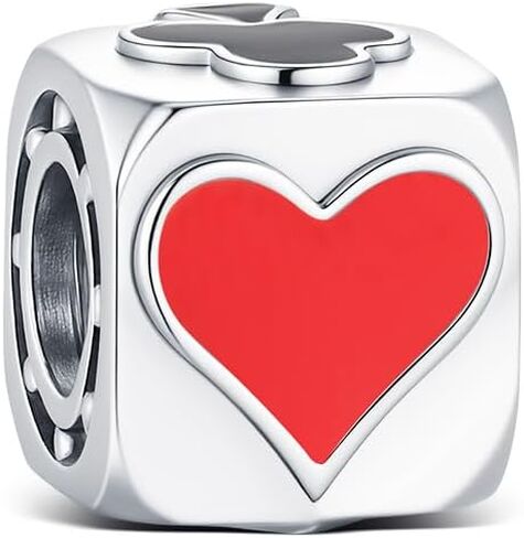 Poker Bead Charms Fit for Pandora Bracelets 925 Silver Casual Casino Ace of Hearts and Spades Playing cards Cool Funny Pendant Dangle Charms for Women in Kuwait