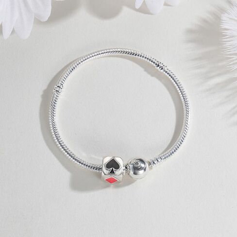 Poker Bead Charms Fit for Pandora Bracelets 925 Silver Casual Casino Ace of Hearts and Spades Playing cards Cool Funny Pendant Dangle Charms for Women in Kuwait