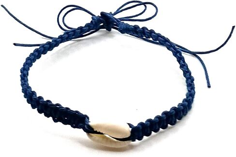 Cowrie شل خلخال سوار أسود قابل للتعديل اليدوية مجوهرات القنب الشاطئ in Kuwait