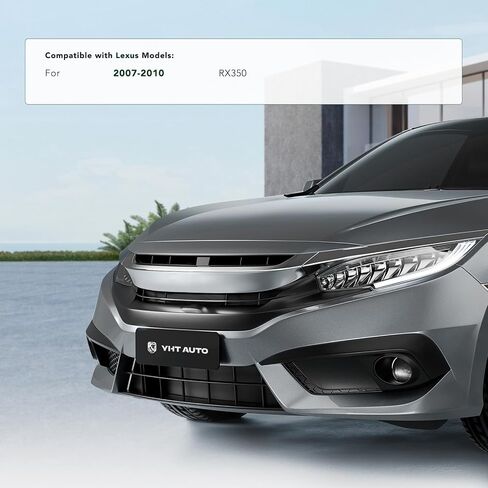 إطار لوحة الترخيص الأمامي YHTAUTO مع أجهزة متوافقة مع Lexus RX350 2007-2010 الولايات المتحدة الأمريكية، دعامة لوحة ترخيص بلاستيكية سوداء ممتصة للصدمات، بدون حامل لوحة ترخيص مثقاب in Saudi Arabia