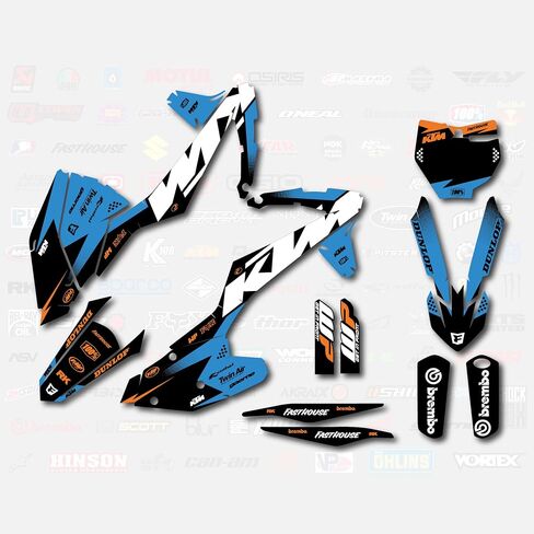 Factory EFX kit, Don't buy cheap Counterfeit Blue Orange Racing Graphics Kit fits KTM 16-18 SX SXF XC XCF 125 150 200 250 300 450 in Saudi Arabia