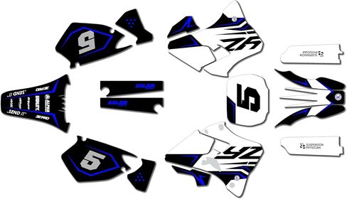 Graphics Kit for Yamaha YZ 125 (1996-2001) FUTURE Series Blue-shift 09 Mil - Dirt bike Custom Racing Graphics Decals Stickers Kit, no-plastics in Saudi Arabia
