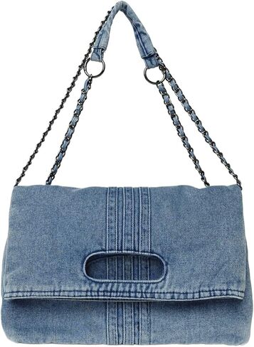 Denim Purses For Women Blue Jean Purse Crossbody Bags Retro Shoulder Bag With Adjustable Chain Strap Handbag Hobo Bag in Kuwait