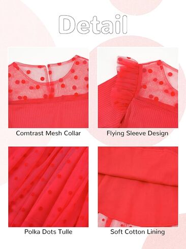 Miipat Toddler Girls Tulle Dress Long Sleeve Tutu Dress Little Kids Ruffle Party Princess Dress in Kuwait