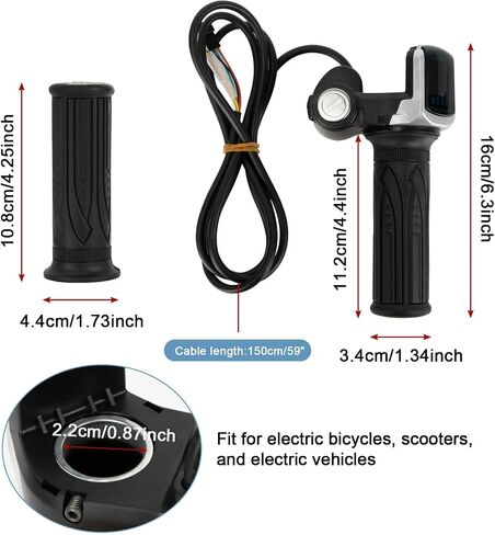 48 فولت نصف تويست خنق - PSLER 22 مم E الدراجة خنق خنق مع شاشة LED 2 مفاتيح القفل، خنق تويست لEbike سكوتر in Saudi Arabia