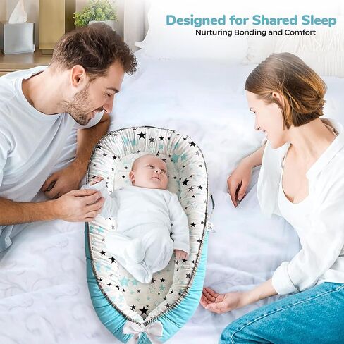 Baby Lounger for Newborn 0-24 Months,Breathable & Soft Infant Baby Nest for Co-Sleeping, Tummy Time & Play,Portable Baby Floor Seat for Home & Travel,Newborn Essentials & Gift in Saudi Arabia
