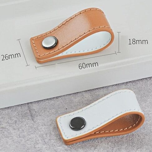 Leather Cabinet Pulls, 2Pcs First Layer Cowhide Double Sided Dual Purpose Thickened Leather Handle Furniture Handles in Saudi Arabia