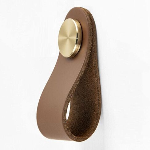 Leather Cabinet Pulls, 4Pcs Single Hole/128Mm Pitch Leather Handle Wardrobe Drawer Furniture Handles in Saudi Arabia