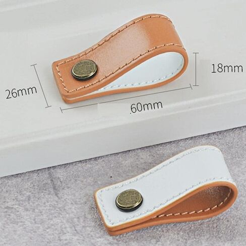 Leather Cabinet Pulls, 2Pcs First Layer Cowhide Double Sided Dual Purpose Thickened Leather Handle Furniture Handles in Saudi Arabia