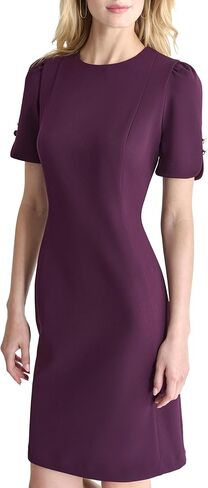 DKNY Women's Short Sleeve Jewel Neck Sheath Dress in Saudi Arabia