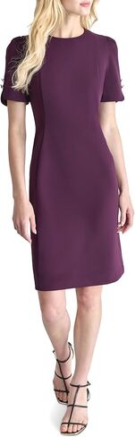 DKNY Women's Short Sleeve Jewel Neck Sheath Dress in Saudi Arabia