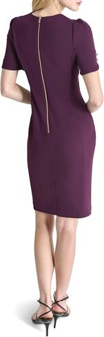 DKNY Women's Short Sleeve Jewel Neck Sheath Dress in Saudi Arabia