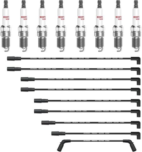 شمعات الإشعال إيريديوم وأسلاك توصيل الإشعال لسيارة Chevy 5.7L 4.3L 5.0L، 41-993 SparkPlugs لـ SILVERADO 1500 Tahoe متوافق مع GMC S10 PICKUP BLAZER 19256067، 9718Q in Saudi Arabia