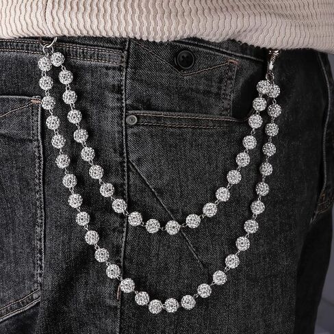 Baseball Beaded Wallet Pant Chains - Layered Bag Purse Charm Handbag Accessories for Women Men in Kuwait
