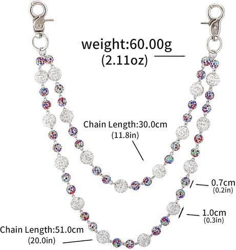 Baseball Beaded Wallet Pant Chains - Layered Bag Purse Charm Handbag Accessories for Women Men in Kuwait