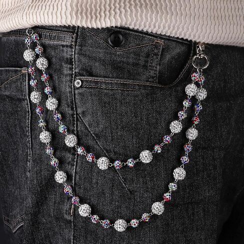 Baseball Beaded Wallet Pant Chains - Layered Bag Purse Charm Handbag Accessories for Women Men in Kuwait