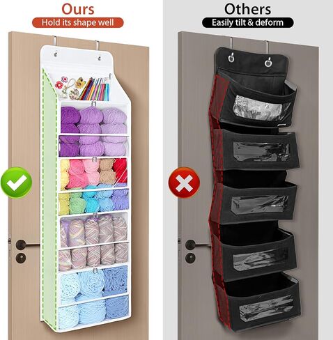 Univivi فوق منظم الأبواب ، منظم تخزين معلق مع 6 جيب سحاب كبير خلف تخزين الباب لحضانة الأطفال ، غرفة الأطفال ، غرفة نوم ، حمام (أبيض صاف) in Kuwait
