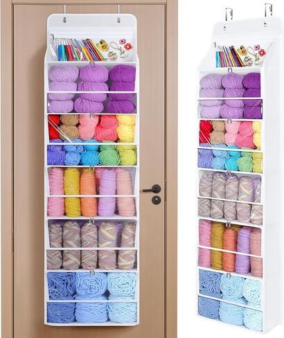Univivi Hanging Yarn Storage Organizer, 6 Tiers Yarn Storage, Clear White in Saudi Arabia