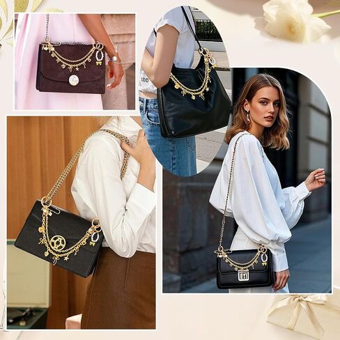 Bag Charms for Handbags - 3pcs Trendy Metal Purse Charms Set with Charm, Safety Pin, and Keychain, Elegant Key Pendant Accessories for Personalizing Bags, Fashion Lovers Women in Saudi Arabia
