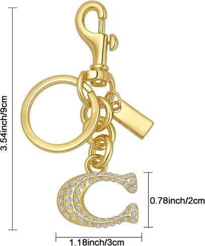 Cute Bag Charms,Handbag Charms for Purses,Sparkling Metal Letter Keychain,Bag Accessories for Women in Saudi Arabia
