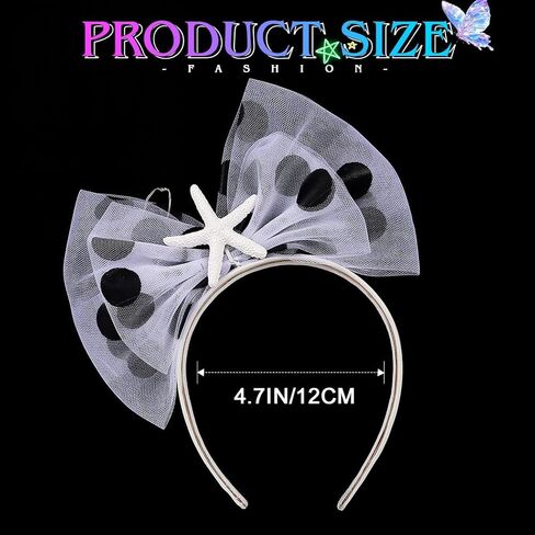 عصابة رأس جونكي المضيئة على شكل فيونكة شعر على شكل نجمة البحر المتوهجة، إكسسوارات شعر للنساء (أصفر، مقاس واحد) in Kuwait