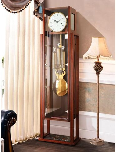 Floor Grandstand Clock Wooden Floor Clock Coffee Home Decor Grandfather Timepiece with Cable-Driven Octave Movement Living Room Clock in Saudi Arabia