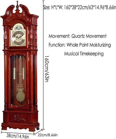 Floor Grandstand Clock Vertical Clock Quartz Movement Table Clock European Style Floor Clock Small Living Room Standing Clock Chinese Retro Clock Living Room Clock in Saudi Arabia