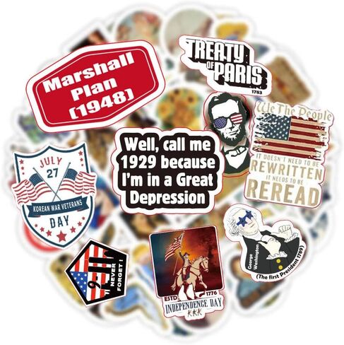 WW2 History Stickers -World War 2 for History Enthusiasts, History Teachers, and Students | 50pcs in Saudi Arabia