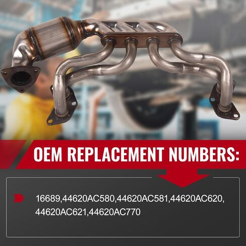 محول حفاز TOPAZ 16689 EPA مع مشعب عادم متكامل متوافق مع 2011-2016 Subaru Forester Legacy Outback Impreza XV Crosstrek 2.0L 2.5L استبدال # 44620AC580 Direct-Fit in Saudi Arabia