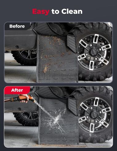 سجادات أرضية KEMIMOTO 4 قطع متوافقة مع 2020-2025 Can-Am Defender MAX HD 7/8/9/10 بطانات أرضية مطاطية مضادة للانزلاق وحماية من جميع الأحوال الجوية للمقاعد الأمامية والخلفية (مع قطع زاوية) in Saudi Arabia