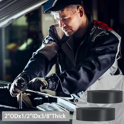 12 PCS Multi Purpose Rubber Spacer 1 1/2 Inch OD x 3/8 Inch ID x 3/5 Inch Thickness, Rubber Bushing Anti Vibration Spacer Thick Rubber Washers for Home and Car in Saudi Arabia