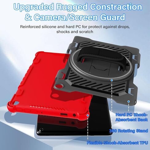 for 2023 Release Fire HD 10 Tablet Case 13th Generation with 360 Rotating Kickstand Hand Strap(No Screen Protector, for Kids)Dual Layer Impact Resistance Rugged Case,for 10in Sony Nokia iPhone in Kuwait
