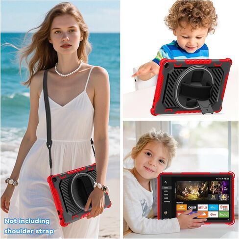 for 2023 Release Fire HD 10 Tablet Case 13th Generation with 360 Rotating Kickstand Hand Strap(No Screen Protector, for Kids)Dual Layer Impact Resistance Rugged Case,for 10in Sony Nokia iPhone in Kuwait