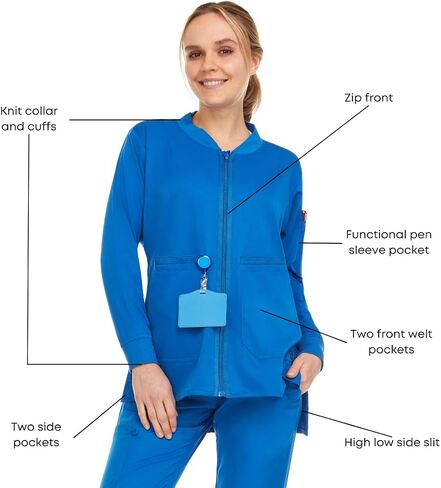 Mini Marilyn 4-Way Stretch 7 Pocket Bomber Scrub Jacket in Kuwait