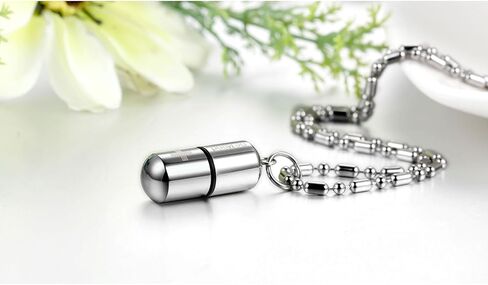 OIDEA Stainless Steel Pill Case Capsule Cross Medicine Keepsake Pendant Necklace Jewelry for Women and Men 22 inch Chain in Saudi Arabia