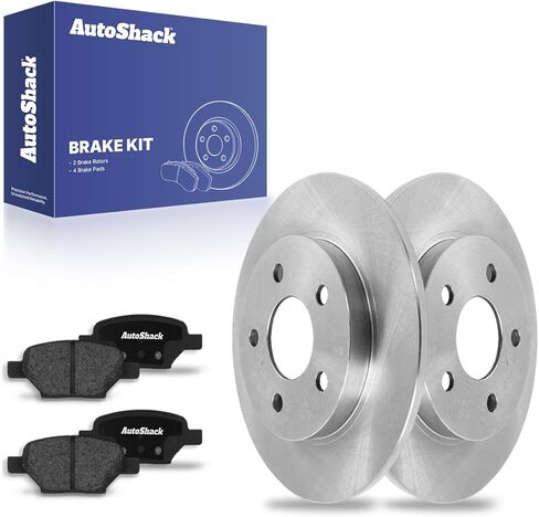 AutoShack Rear Brake Rotors Ceramic Brake Pads | Replacement for Saturn Aura Ion Chevrolet Cobalt HHR 2004-2012 Malibu 2005-2010 Pontiac G5 Pursuit 2004-2012 2005-2010 G6 V6 FWD | 6-PC Brake Kit in Saudi Arabia