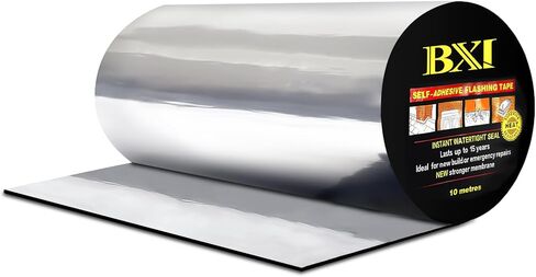 BXI Flashing Roll Tape Membrane, 4 inches X 32 Feet Thick Waterproof Patch Seal Tape, Self-Adhesive SBS Modified Rubberized Asphalt, Deck Seam Joist Leak Sealant for Roof Window Gutter Repair Outdoor in Kuwait