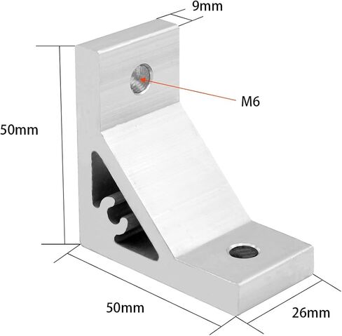 Iverntech 4pcs Black Corner Bracket 78x78mm, 4 Hole Inside Strong Support Corner Brackets Gusset for 2020 Aluminum Extrusion Profile with 16Pcs M5 Screws + 16Pcs M5 T Nuts in Kuwait