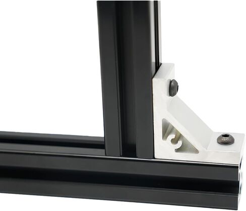 Iverntech 4pcs Black Corner Bracket 78x78mm, 4 Hole Inside Strong Support Corner Brackets Gusset for 2020 Aluminum Extrusion Profile with 16Pcs M5 Screws + 16Pcs M5 T Nuts in Kuwait